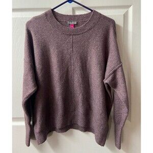Vince Camuto Pullover Sweater Womens Large Purple Round Neck Cropped Acrylic